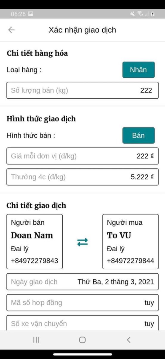 Xác nhận giao dịch 3 bên