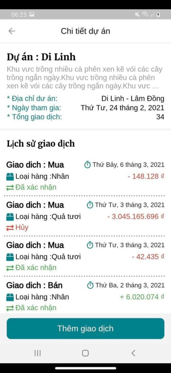 Lịch sử giao dịch