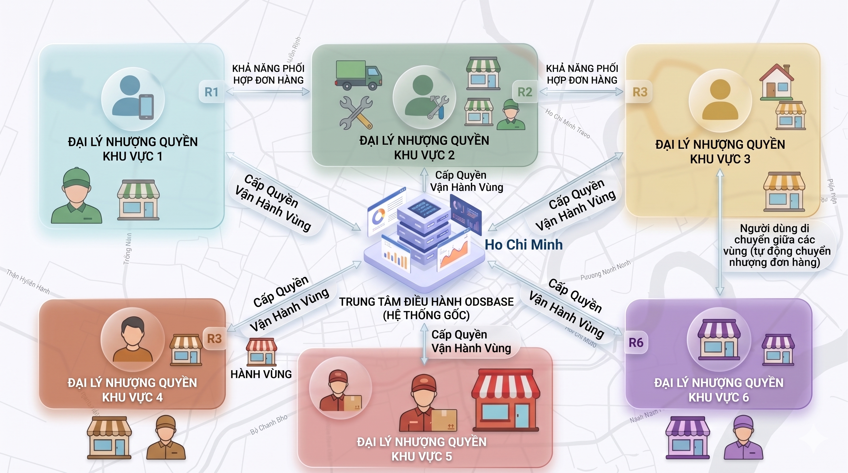 Bản đồ mô phỏng chia khu vực